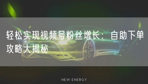 轻松实现视频号粉丝增长：自助下单攻略大揭秘