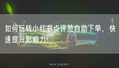 如何玩转小红书点评赞自助下单，快速提升影响力!