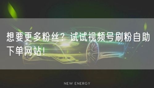 想要更多粉丝？试试视频号刷粉自助下单网站！