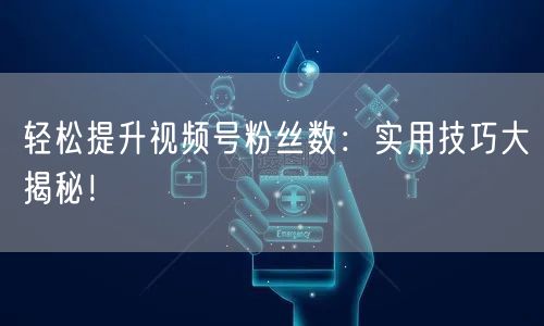 轻松提升视频号粉丝数：实用技巧大揭秘！