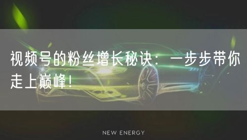 视频号的粉丝增长秘诀：一步步带你走上巅峰！