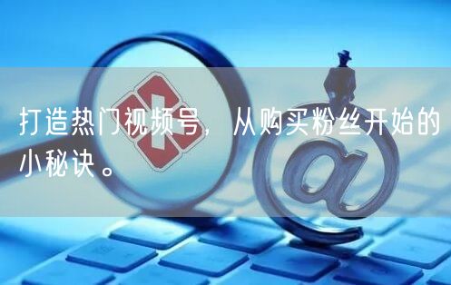 打造热门视频号，从购买粉丝开始的小秘诀。