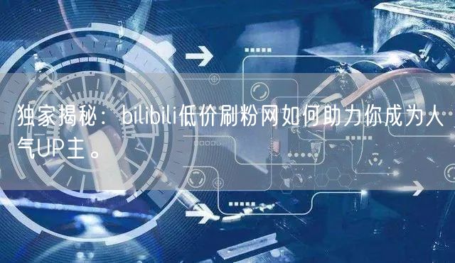 独家揭秘：bilibili低价刷粉网如何助力你成为人气UP主。