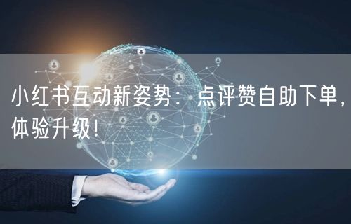 小红书互动新姿势：点评赞自助下单，体验升级！