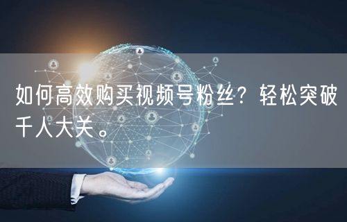 如何高效购买视频号粉丝？轻松突破千人大关。