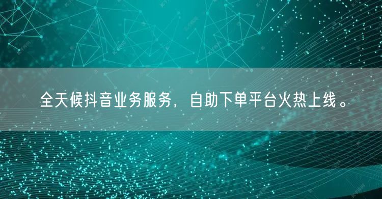 全天候抖音业务服务，自助下单平台火热上线。