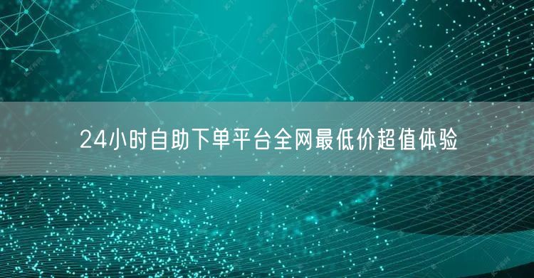24小时自助下单平台全网最低价超值体验