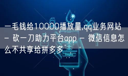 一毛钱给10000播放量,qq业务网站 - 砍一刀助力平台app - 微信信息怎