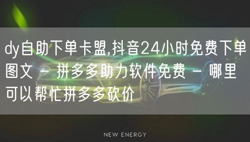 dy自助下单卡盟,抖音24小时免费下单图文 - 拼多多助力软件免费 - 哪里可以