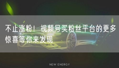 不止涨粉！视频号买粉丝平台的更多惊喜等你来发现