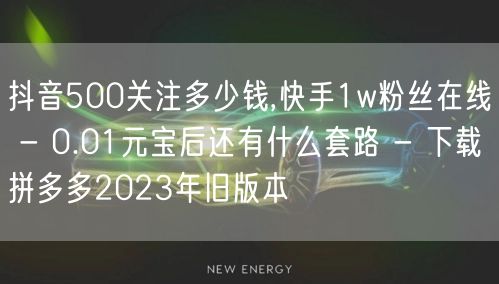 抖音500关注多少钱,快手1w粉丝在线 - 0.01元宝后还有什么套路 - 下载