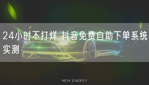 24小时不打烊 抖音免费自助下单系统实测