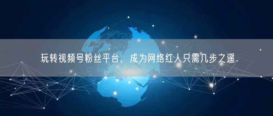 玩转视频号粉丝平台，成为网络红人只需几步之遥