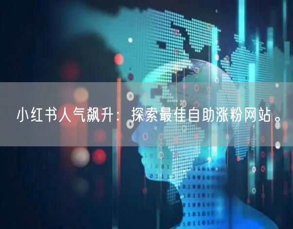 小红书人气飙升：探索最佳自助涨粉网站。